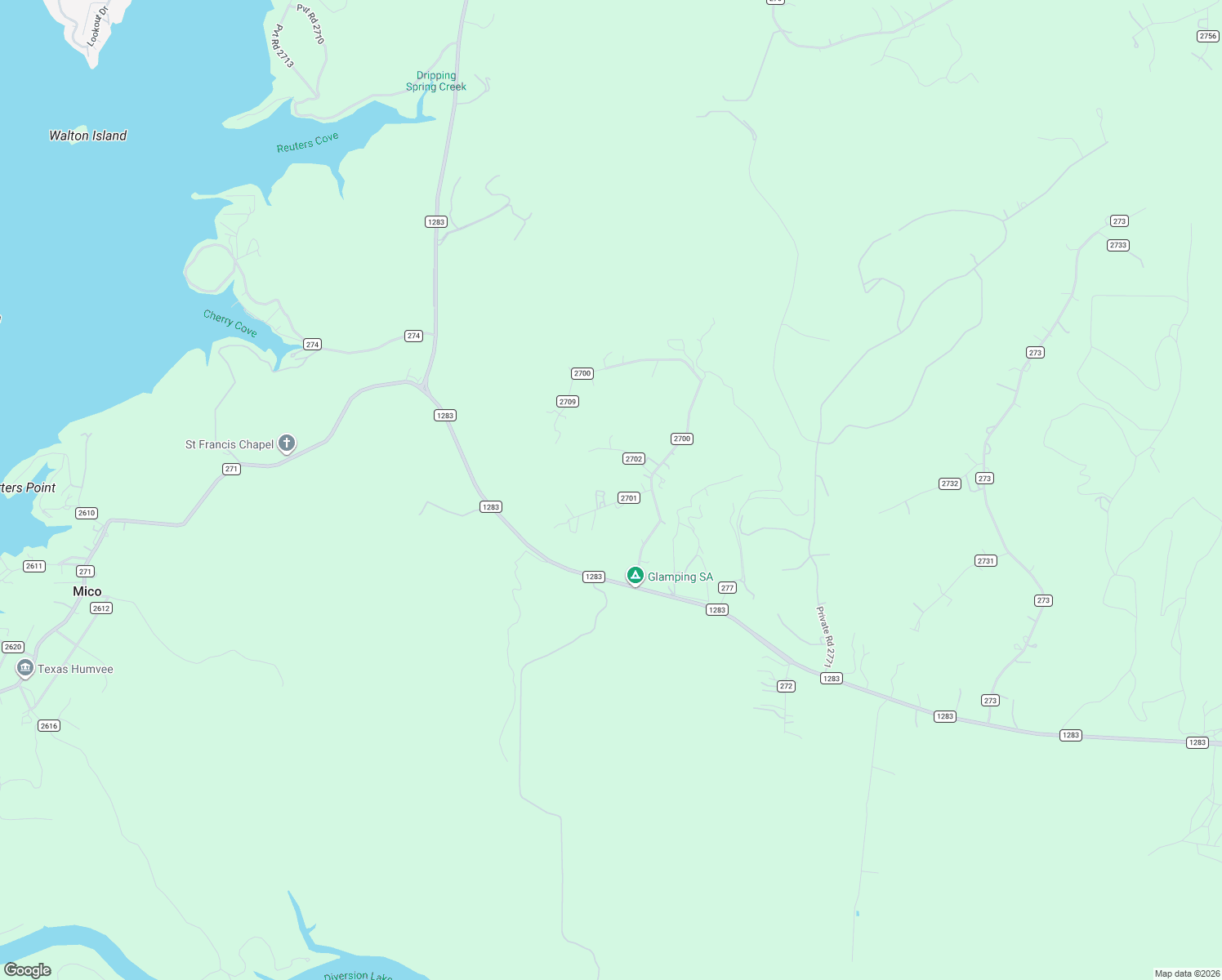 map of restaurants, bars, coffee shops, grocery stores, and more near 916 Private Road 2532 in Mico