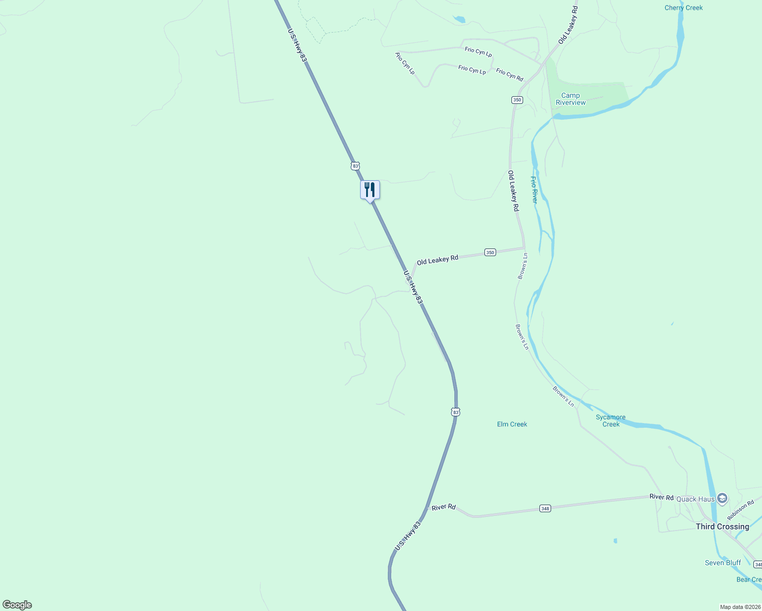 map of restaurants, bars, coffee shops, grocery stores, and more near 487 South Ridge Drive in Concan