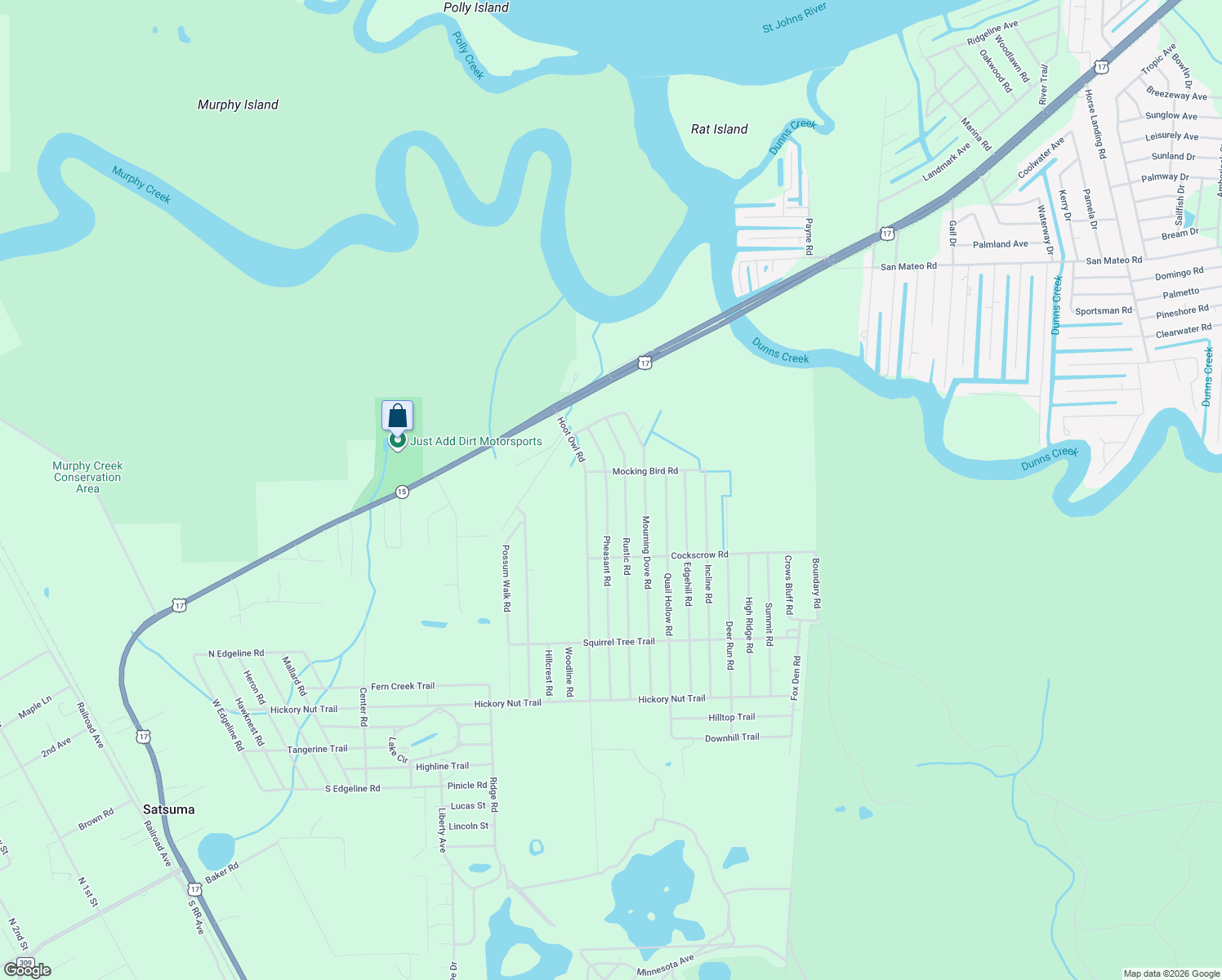 map of restaurants, bars, coffee shops, grocery stores, and more near 206 Pheasant Road in Satsuma