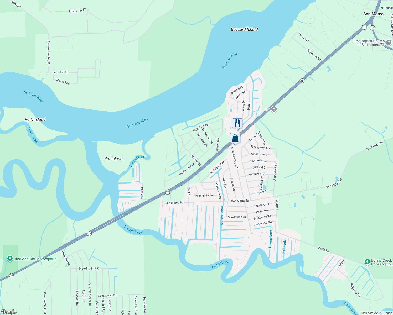 map of restaurants, bars, coffee shops, grocery stores, and more near 202 Marina Road in Satsuma