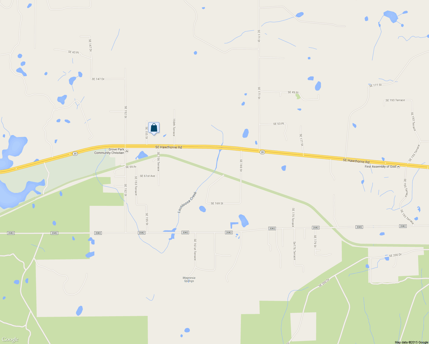 map of restaurants, bars, coffee shops, grocery stores, and more near Gainesville-Hawthorne State Trail in Hawthorne