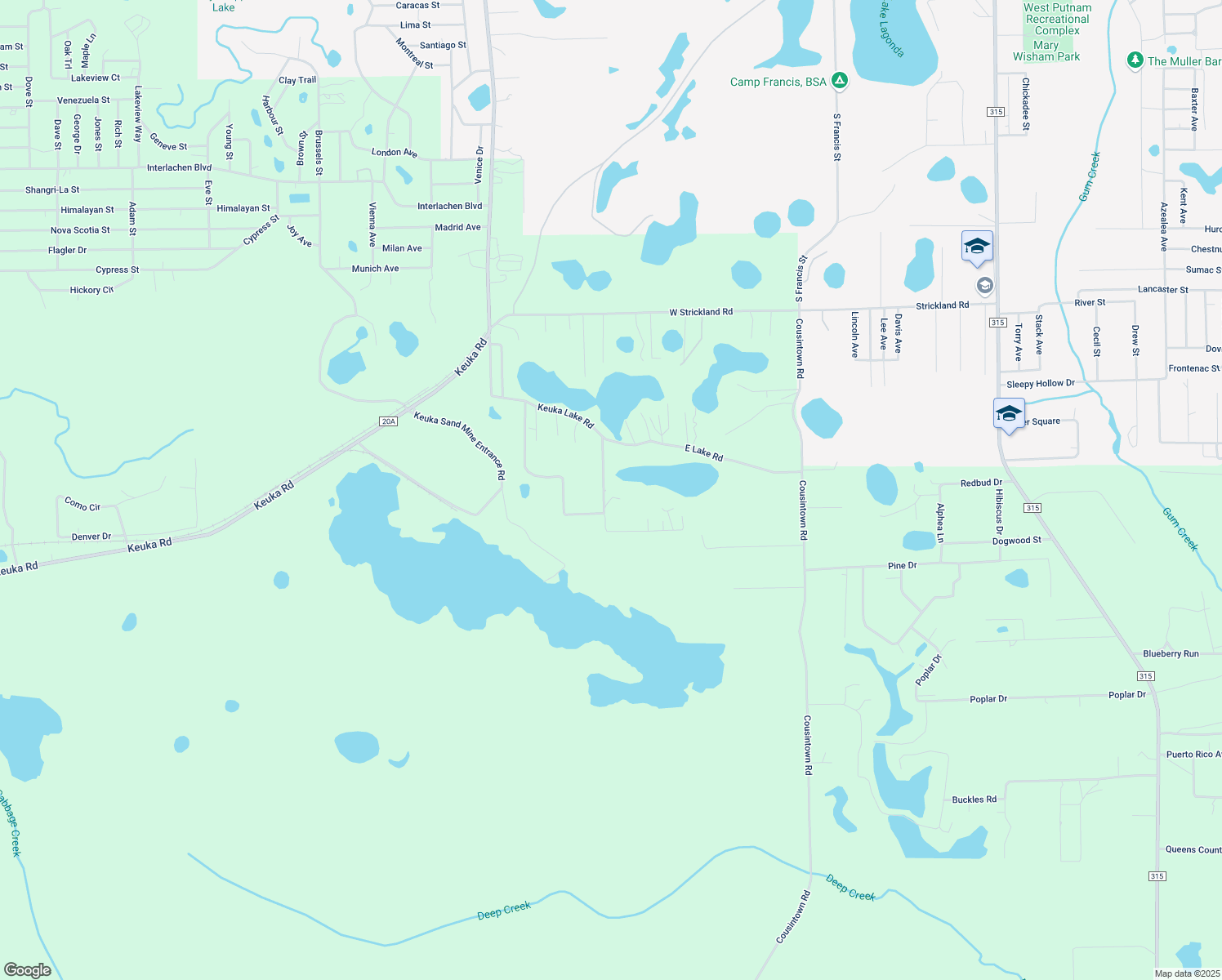 map of restaurants, bars, coffee shops, grocery stores, and more near 164 Howard Lake Trail in Interlachen
