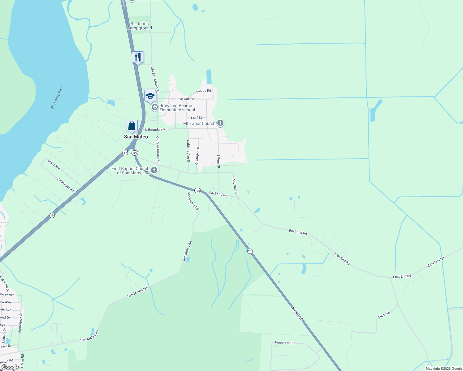 map of restaurants, bars, coffee shops, grocery stores, and more near 121 Goodwin Street in San Mateo