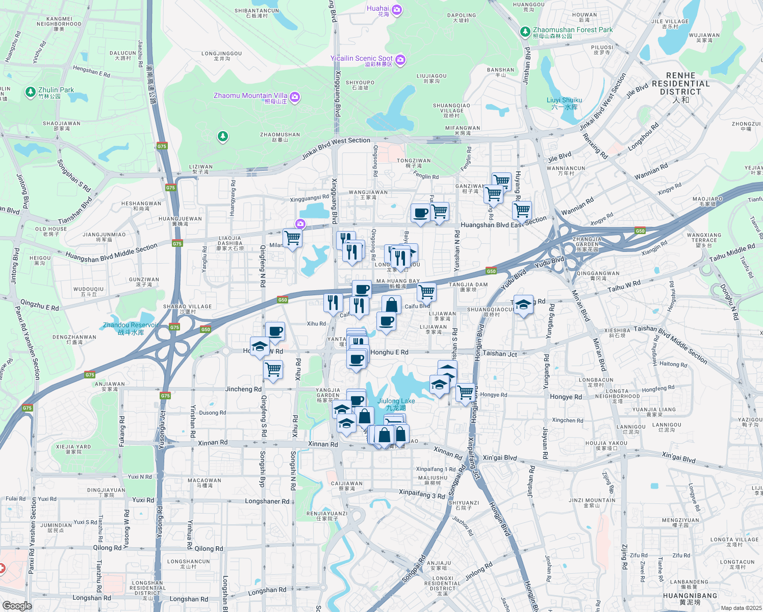map of restaurants, bars, coffee shops, grocery stores, and more near in 