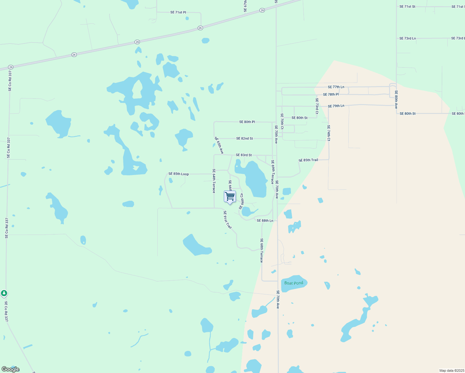 map of restaurants, bars, coffee shops, grocery stores, and more near 6630 Southeast 86th Street in Trenton