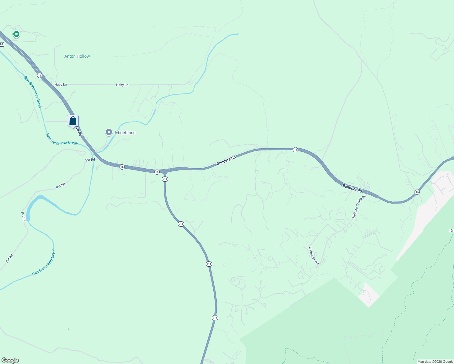map of restaurants, bars, coffee shops, grocery stores, and more near 19045 Bandera Road in Helotes