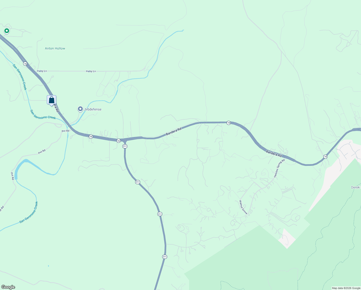 map of restaurants, bars, coffee shops, grocery stores, and more near 19045 Bandera Road in Helotes