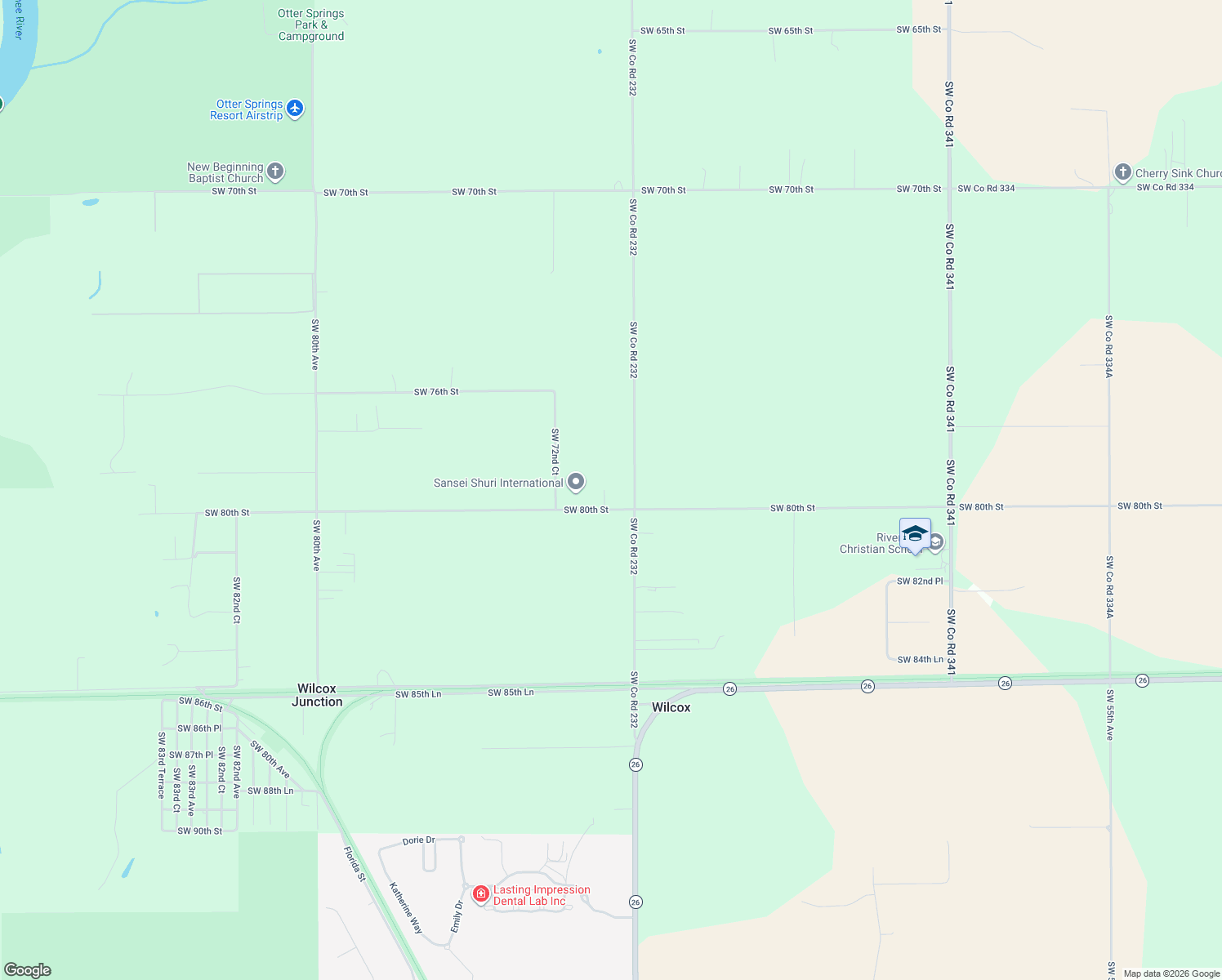 map of restaurants, bars, coffee shops, grocery stores, and more near 7070 Southwest 80th Street in Trenton