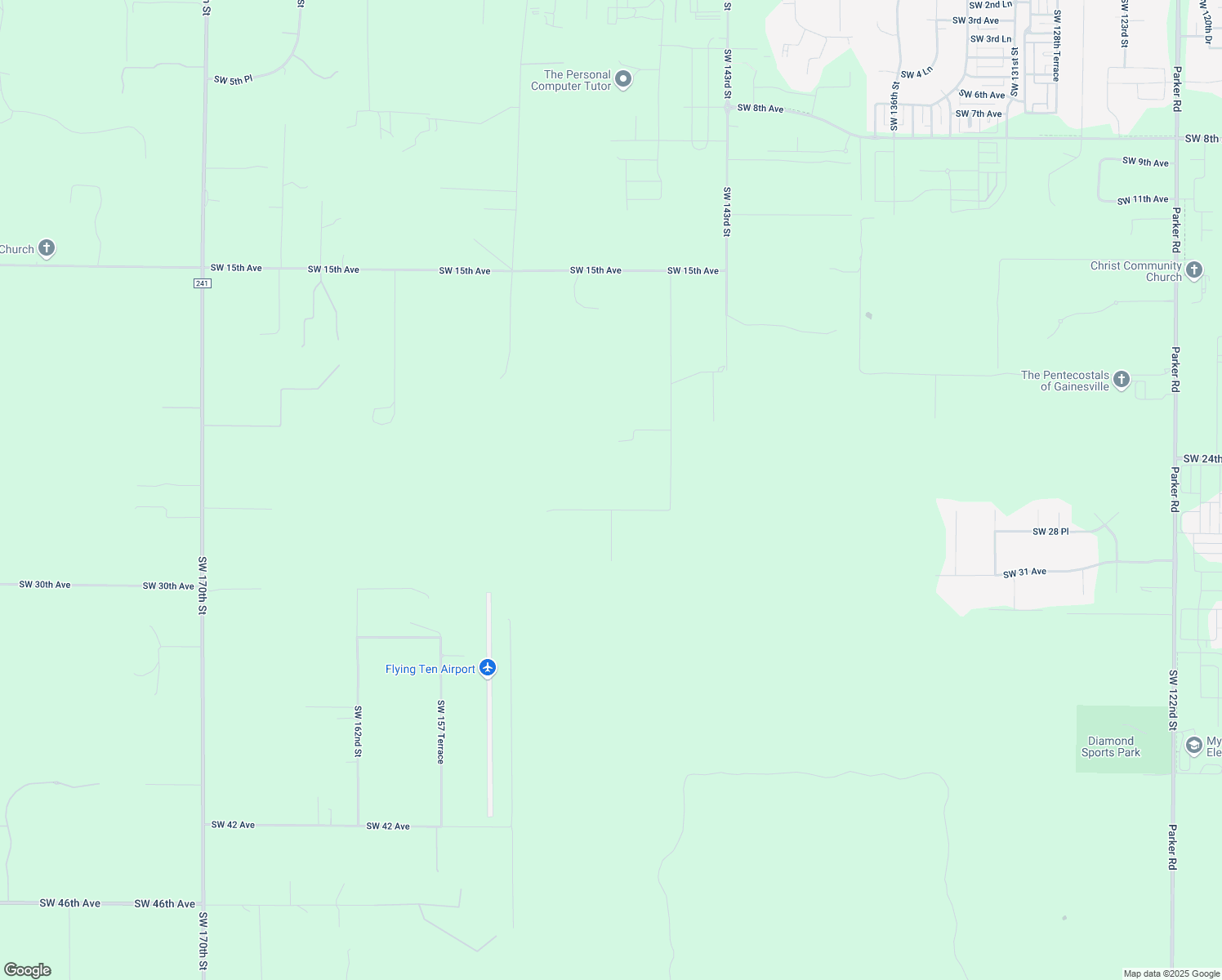 map of restaurants, bars, coffee shops, grocery stores, and more near 14824 Southwest 26 Place in Newberry