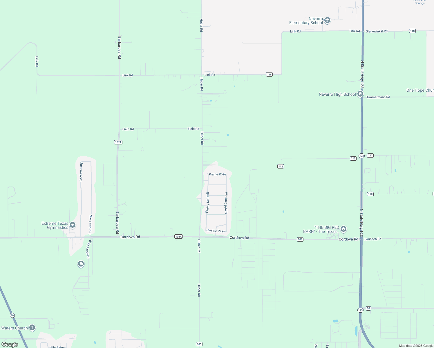 map of restaurants, bars, coffee shops, grocery stores, and more near 1456 Prairie Rose in Seguin