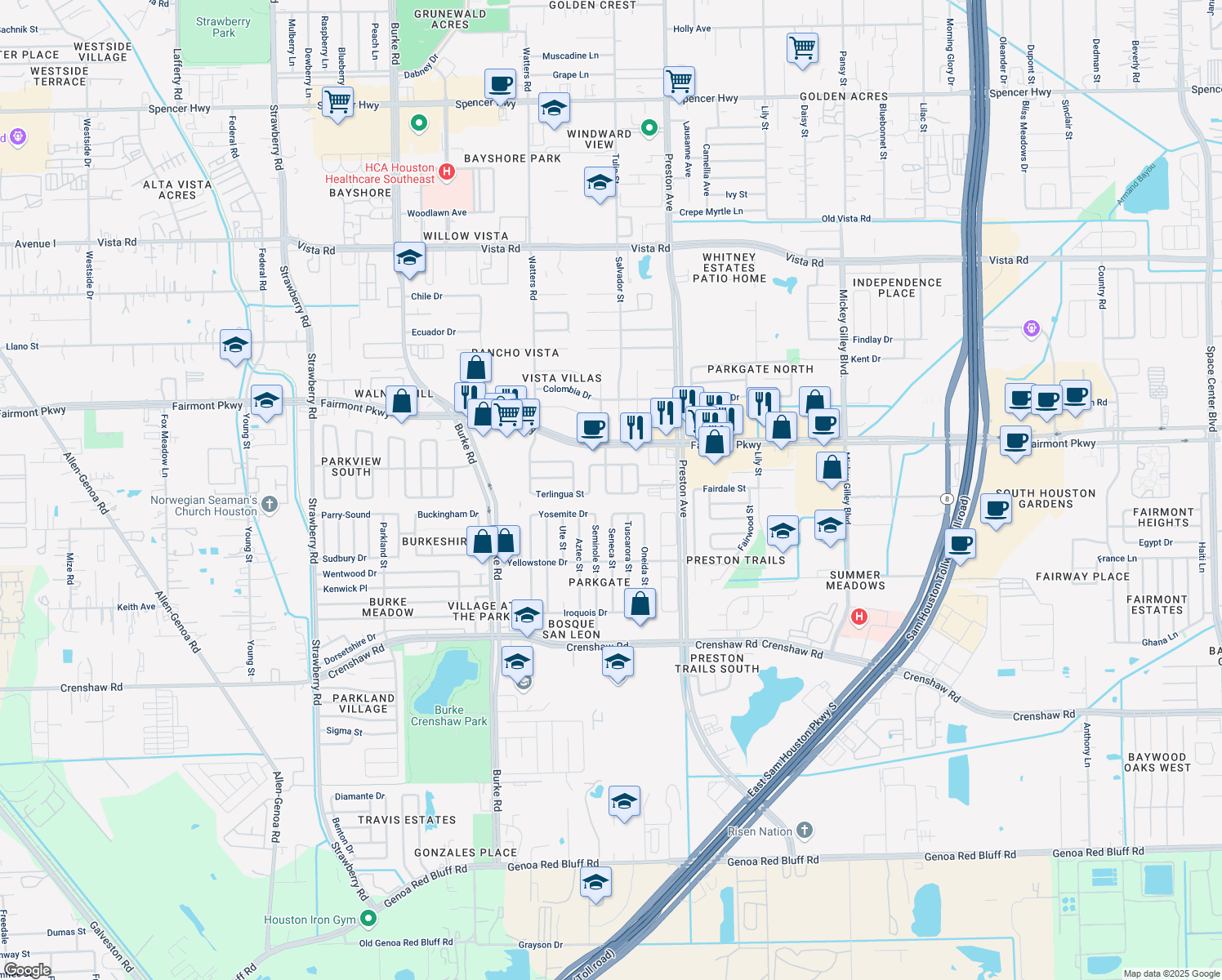 map of restaurants, bars, coffee shops, grocery stores, and more near 4039 Panama St in Pasadena