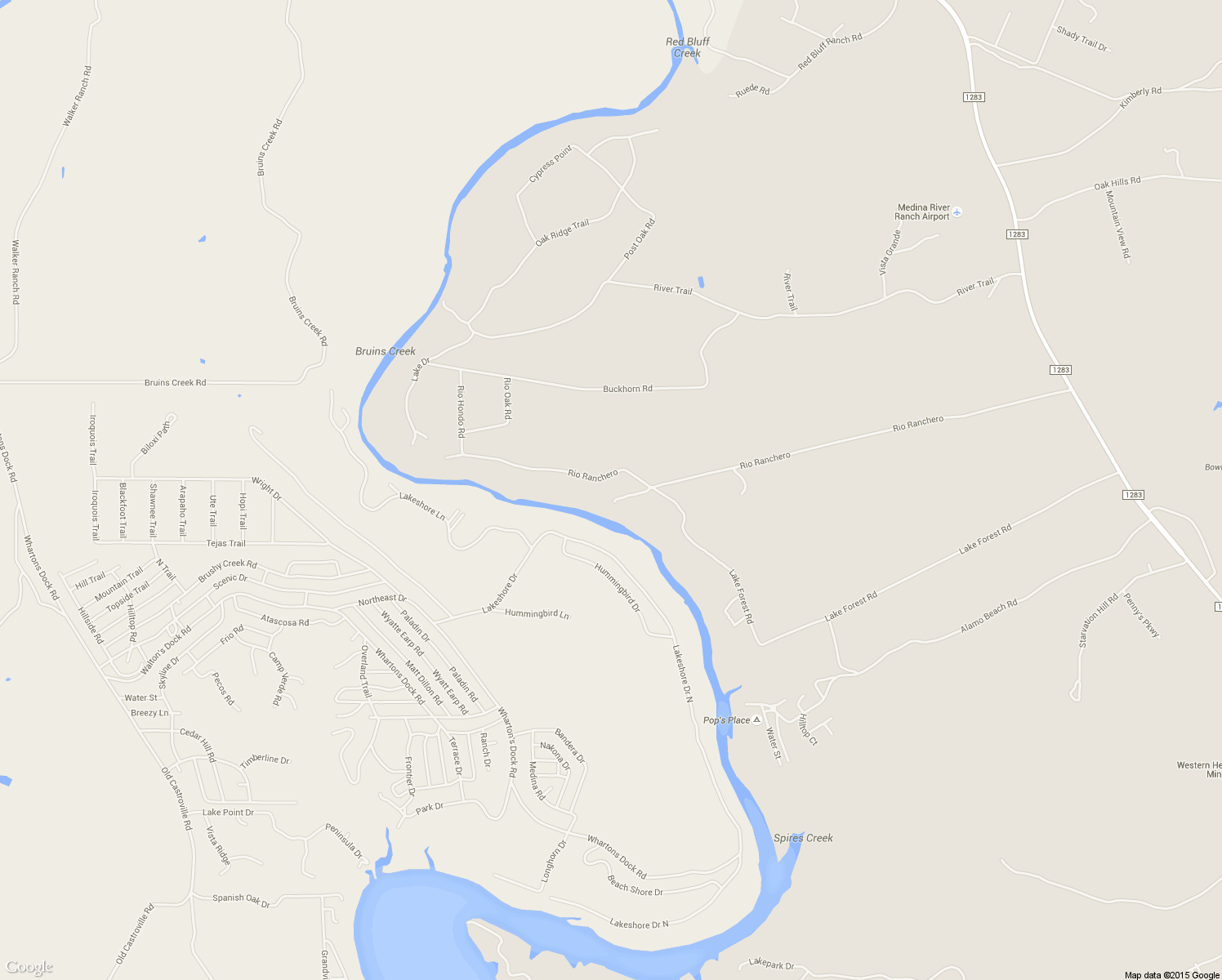 map of restaurants, bars, coffee shops, grocery stores, and more near 1647 Rio Ranchero in Pipe Creek