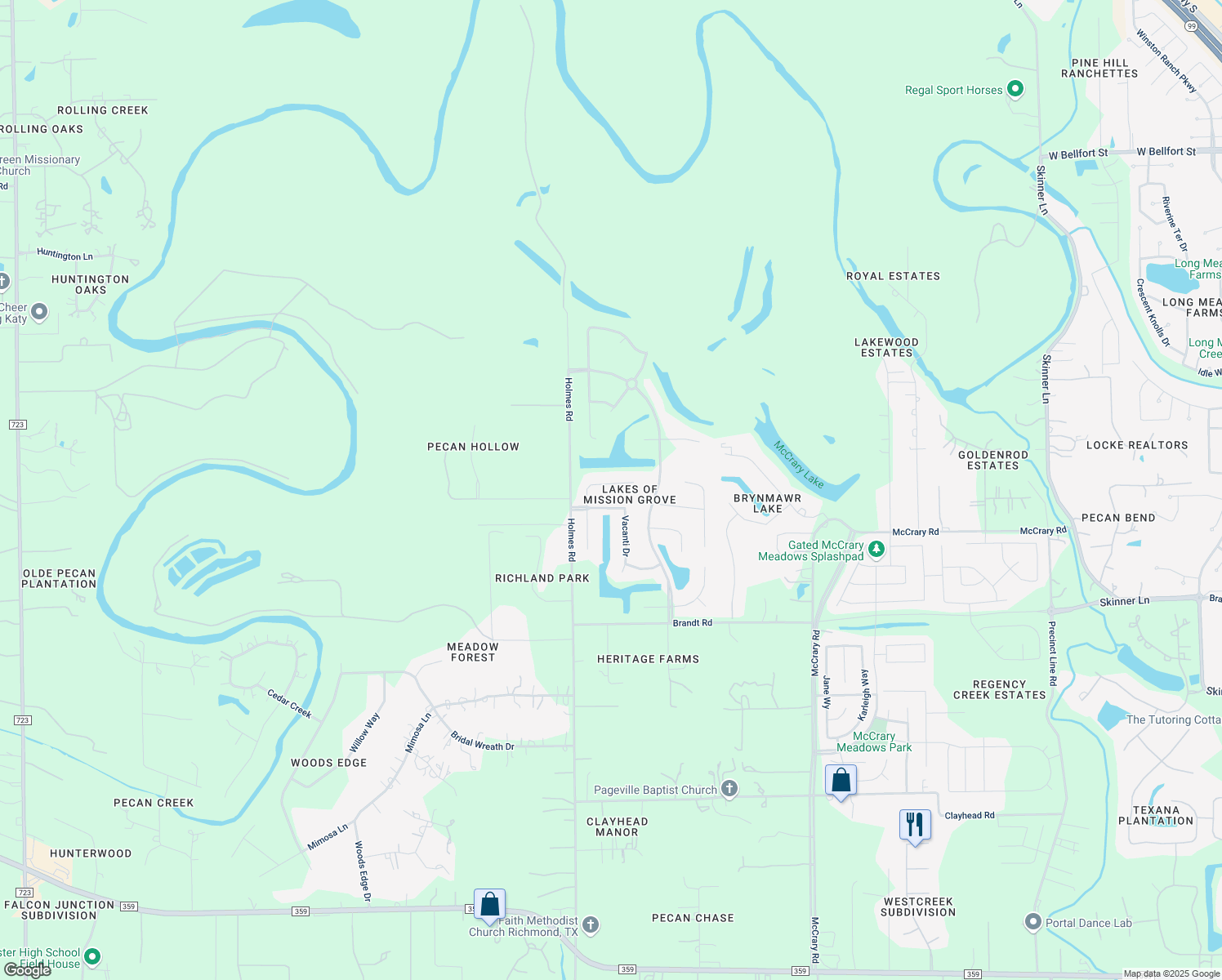 map of restaurants, bars, coffee shops, grocery stores, and more near 3802 Tierra Amarilla Lane in Richmond