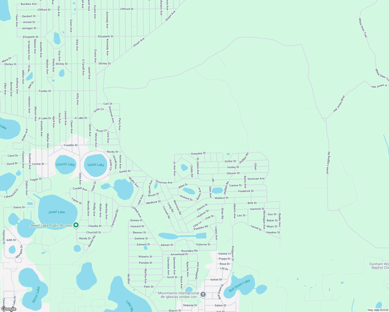 map of restaurants, bars, coffee shops, grocery stores, and more near 127 Saint Johns Avenue in Interlachen