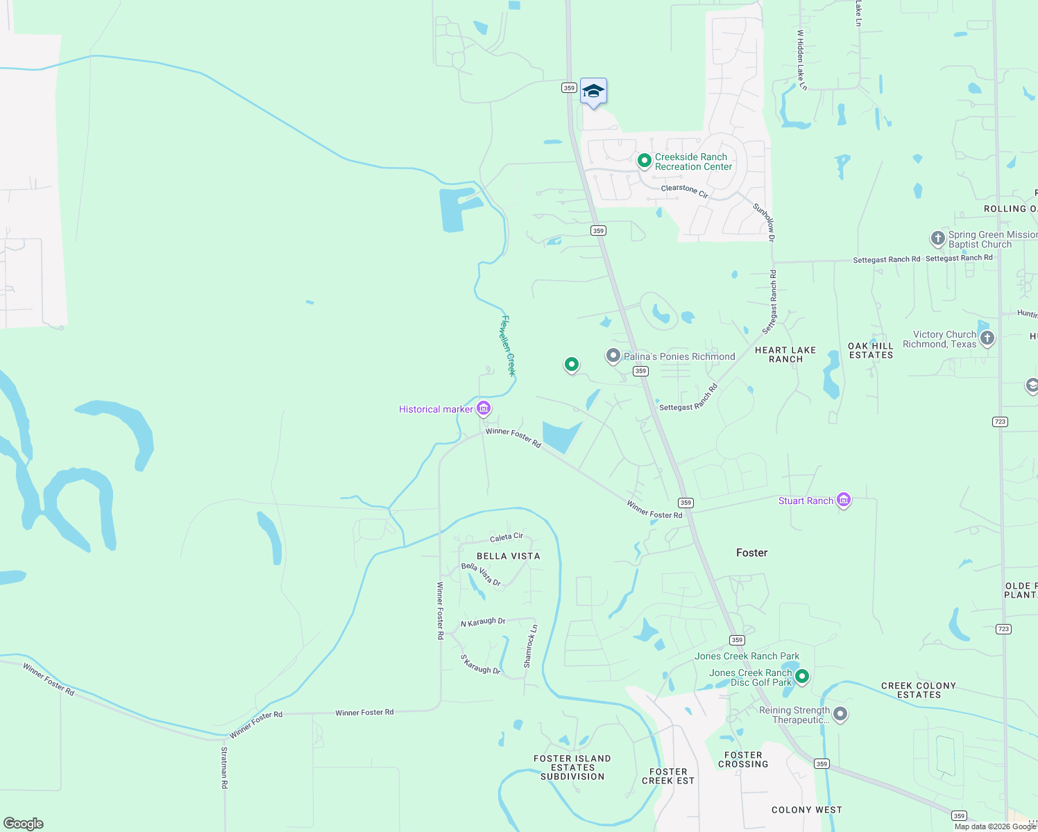 map of restaurants, bars, coffee shops, grocery stores, and more near 1038 Winner Foster Road in Richmond