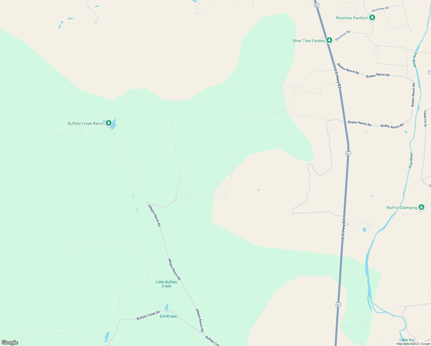map of restaurants, bars, coffee shops, grocery stores, and more near 144 Ranch Road in Leakey