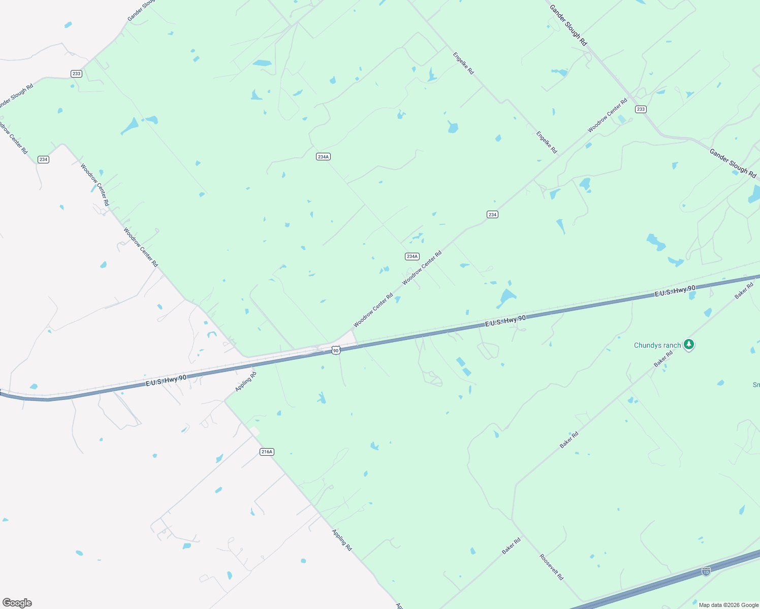 map of restaurants, bars, coffee shops, grocery stores, and more near 2901 Woodrow Center Road in Kingsbury