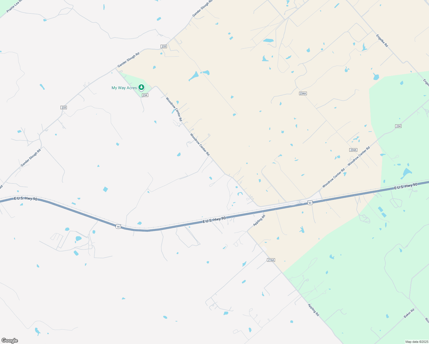 map of restaurants, bars, coffee shops, grocery stores, and more near 1564 Woodrow Center Road in Kingsbury