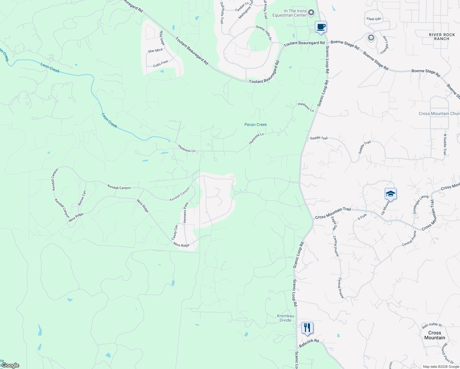 map of restaurants, bars, coffee shops, grocery stores, and more near 9926 Autumn Canyon in San Antonio