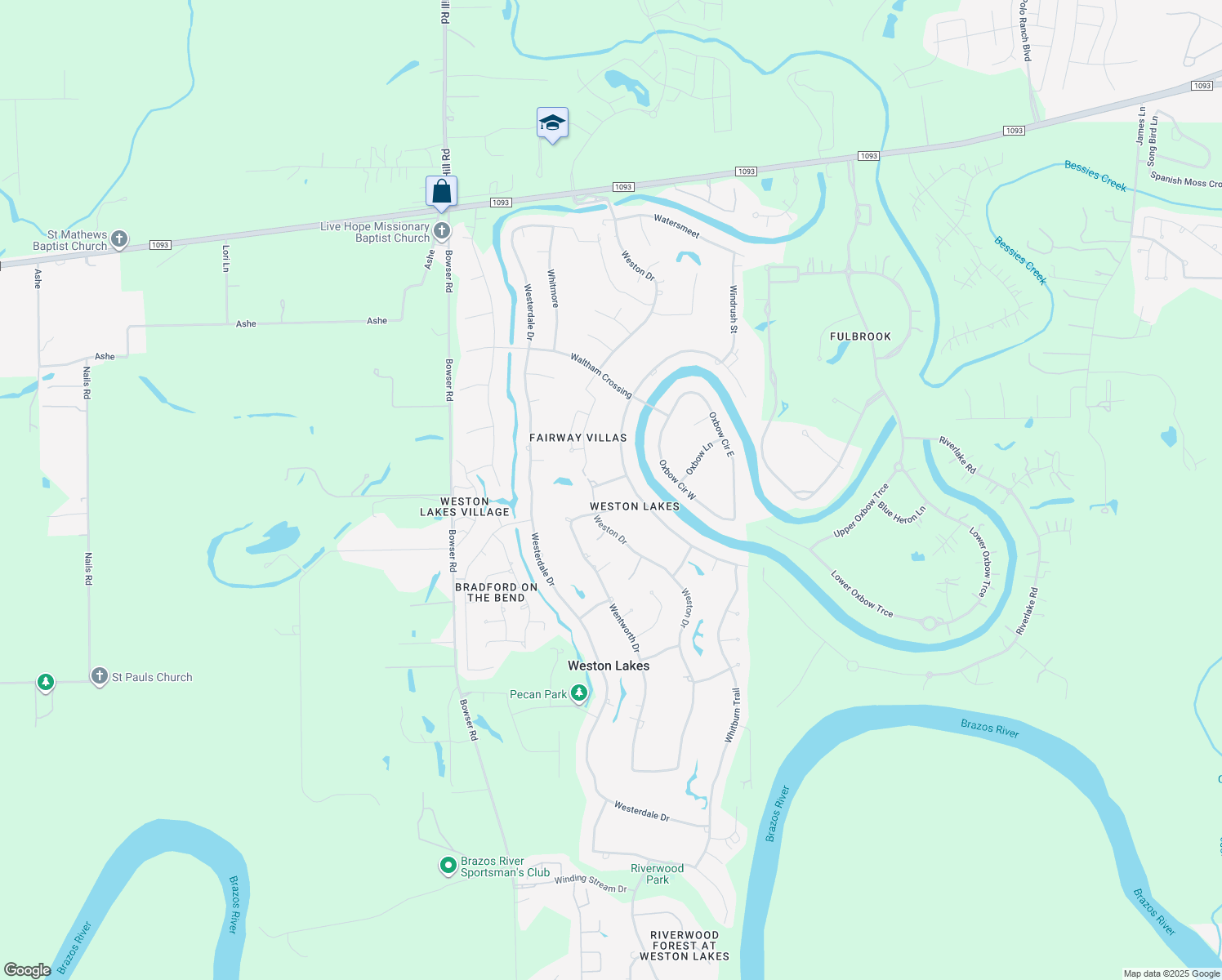map of restaurants, bars, coffee shops, grocery stores, and more near 4810 Winster Dr in Fulshear