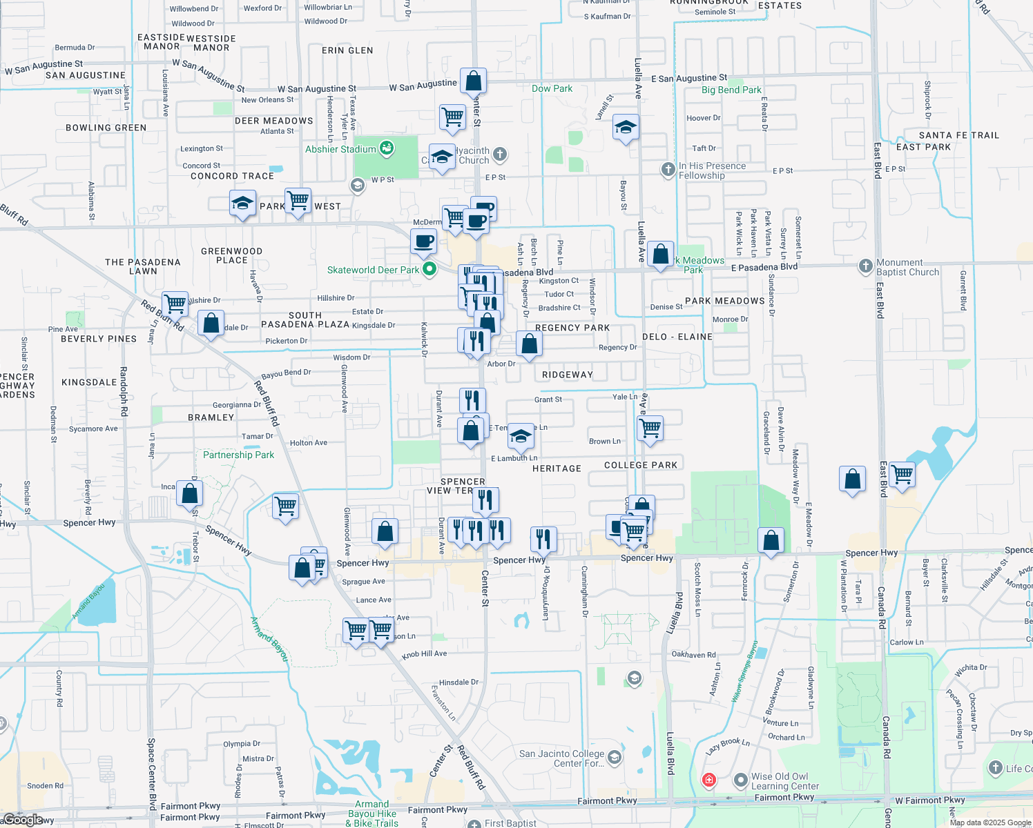 map of restaurants, bars, coffee shops, grocery stores, and more near 210 Lincoln St in Deer Park
