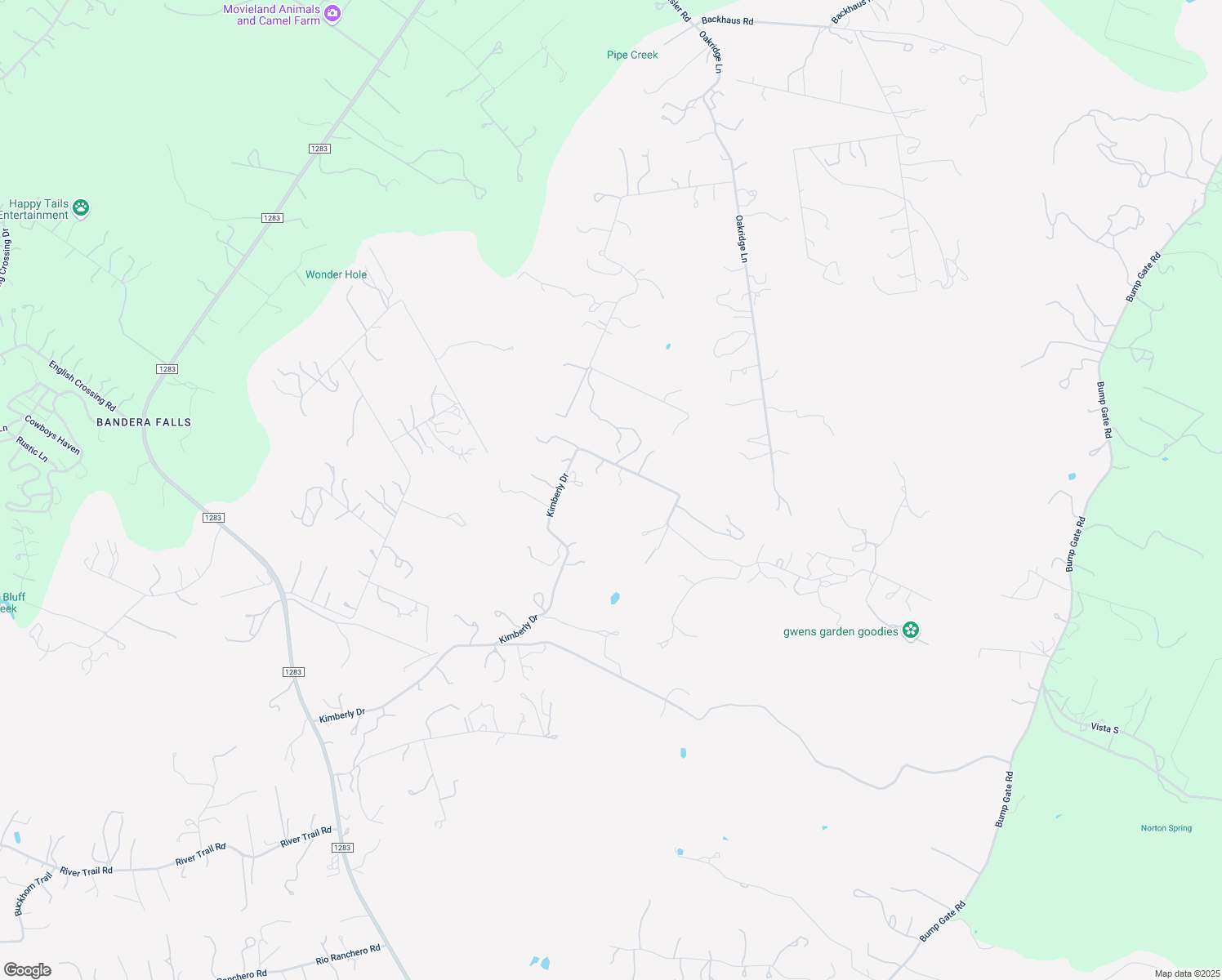 map of restaurants, bars, coffee shops, grocery stores, and more near 1676 Kimberly Drive in Pipe Creek