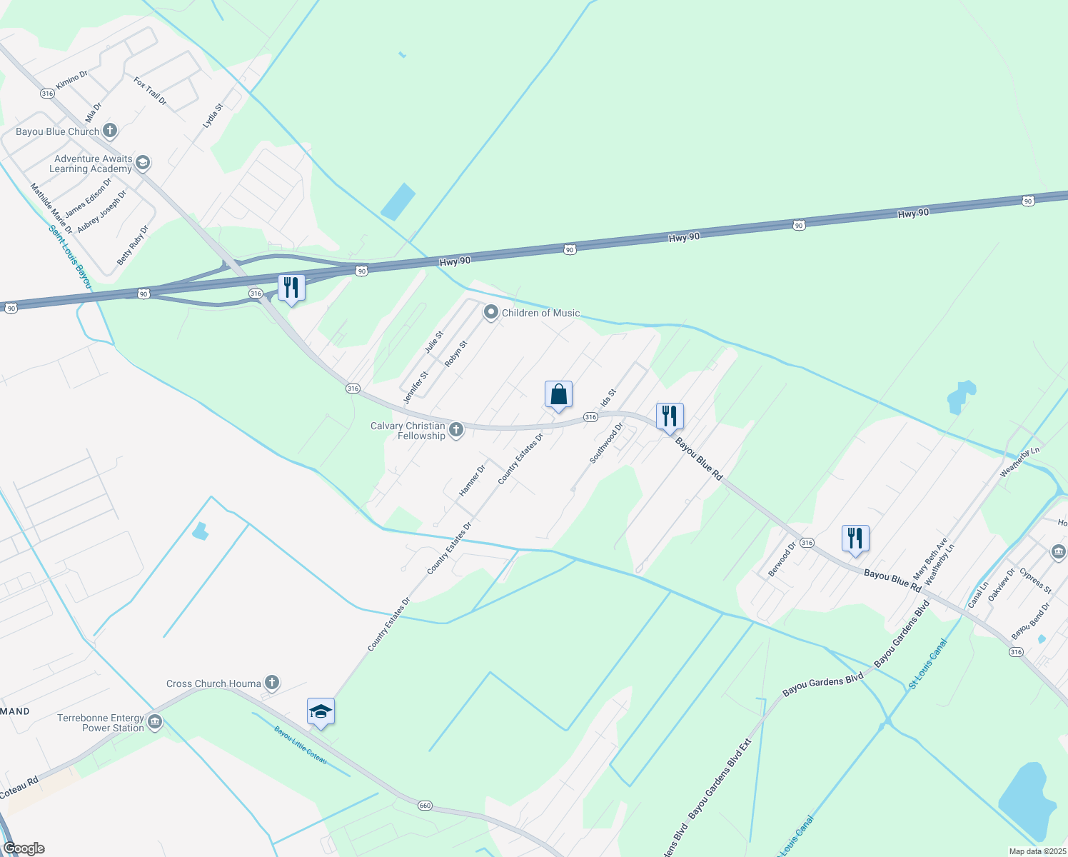map of restaurants, bars, coffee shops, grocery stores, and more near 148 Country Estates Drive in Gray