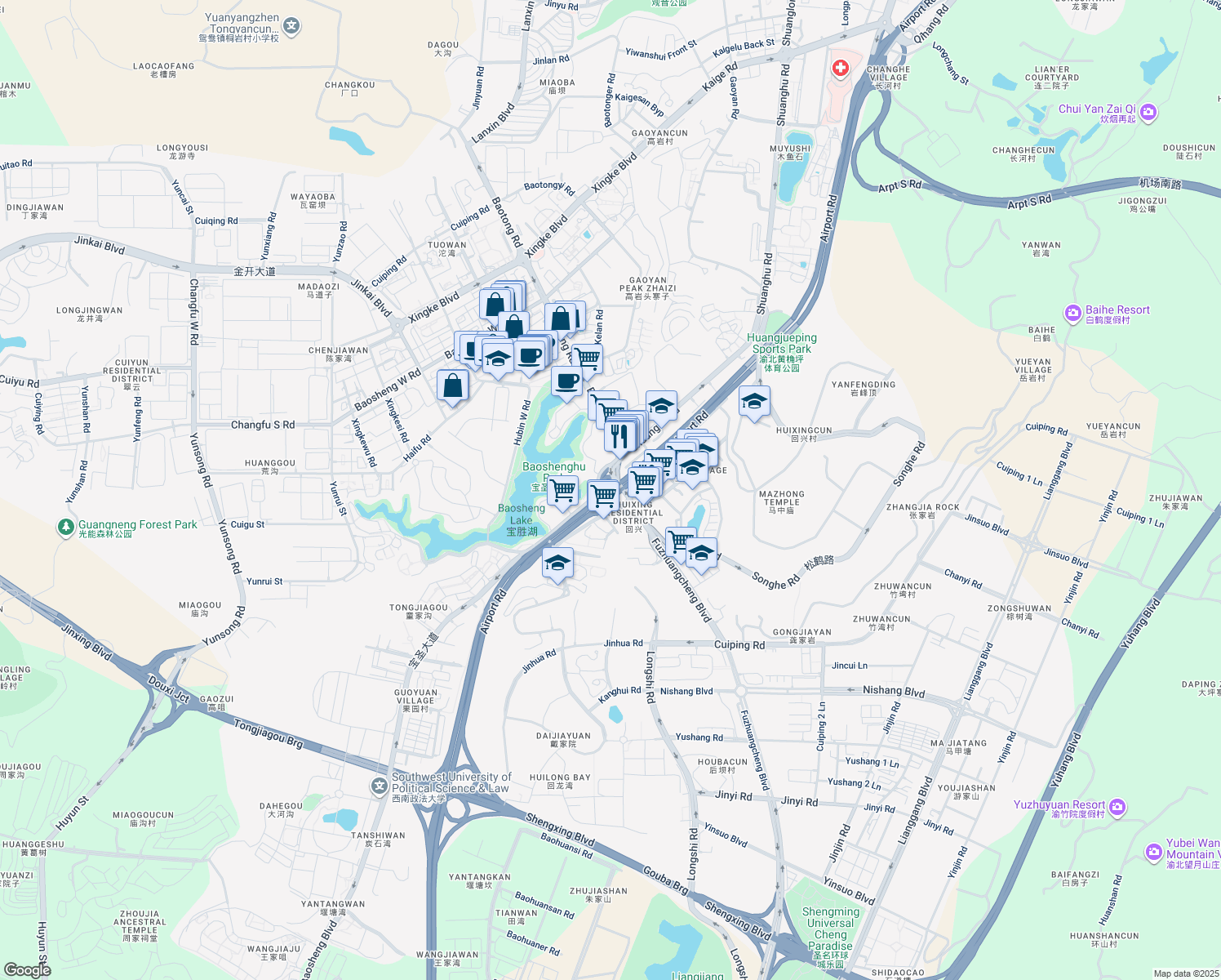 map of restaurants, bars, coffee shops, grocery stores, and more near in 