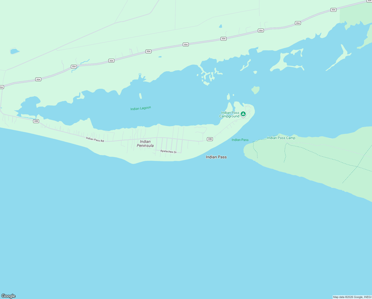 map of restaurants, bars, coffee shops, grocery stores, and more near 2244 Indian Pass Road in Port St. Joe