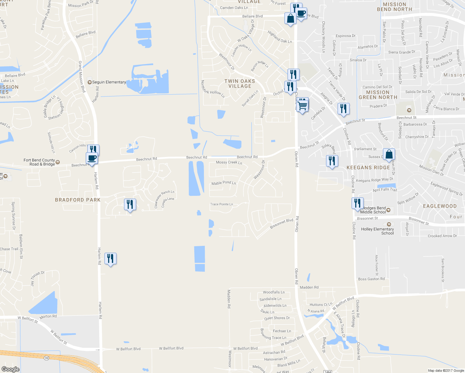 map of restaurants, bars, coffee shops, grocery stores, and more near 9011 Peach Stone Court in Richmond