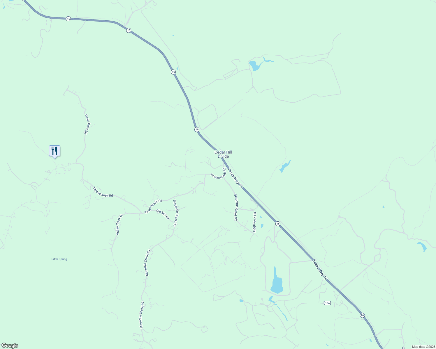 map of restaurants, bars, coffee shops, grocery stores, and more near 202 Cedar Hill Road in Pipe Creek