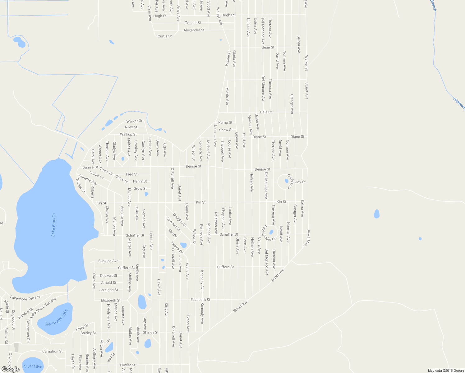 map of restaurants, bars, coffee shops, grocery stores, and more near 516 Louise Avenue in Interlachen