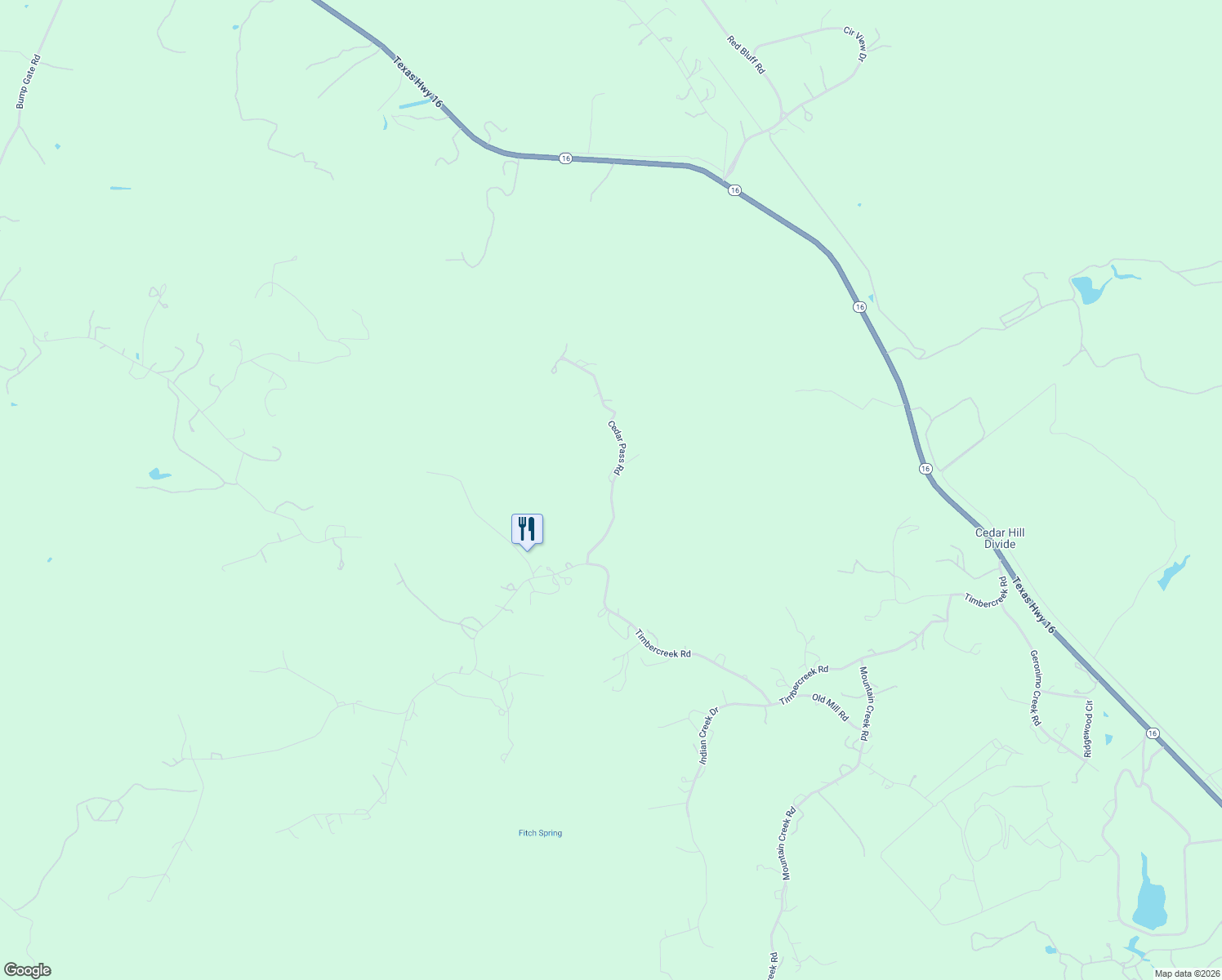 map of restaurants, bars, coffee shops, grocery stores, and more near 405 Cedar Pass Road in Pipe Creek