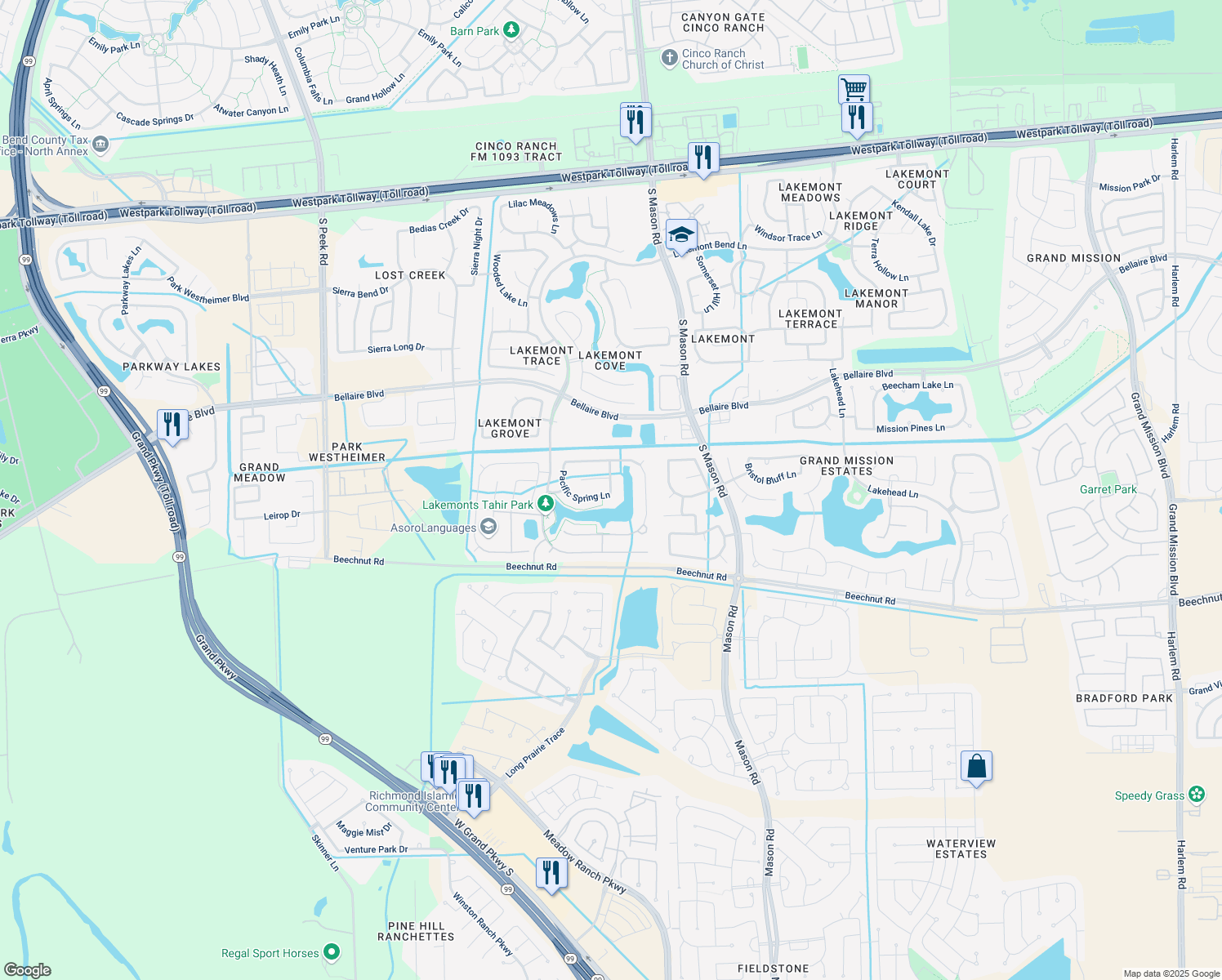 map of restaurants, bars, coffee shops, grocery stores, and more near 7803 Dunlap Field Lane in Richmond