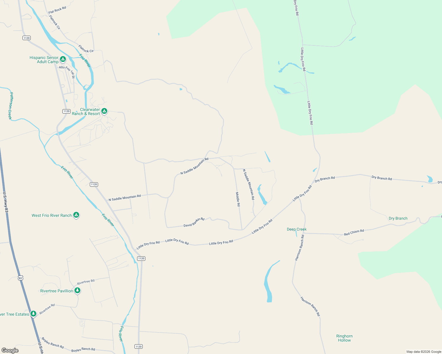 map of restaurants, bars, coffee shops, grocery stores, and more near 1042 David Rankin Road in Rio Frio