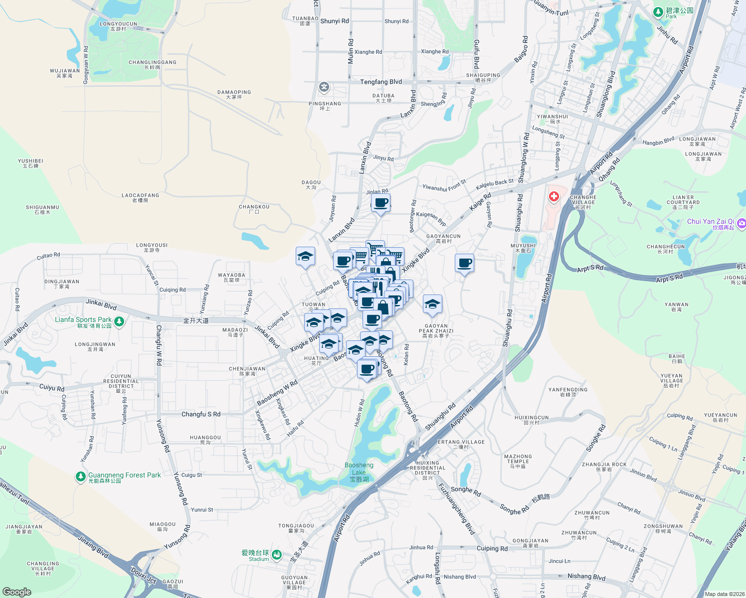 map of restaurants, bars, coffee shops, grocery stores, and more near in 