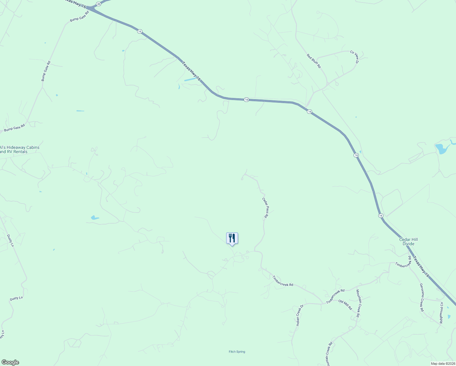 map of restaurants, bars, coffee shops, grocery stores, and more near 405 Cedar Pass Road in Pipe Creek