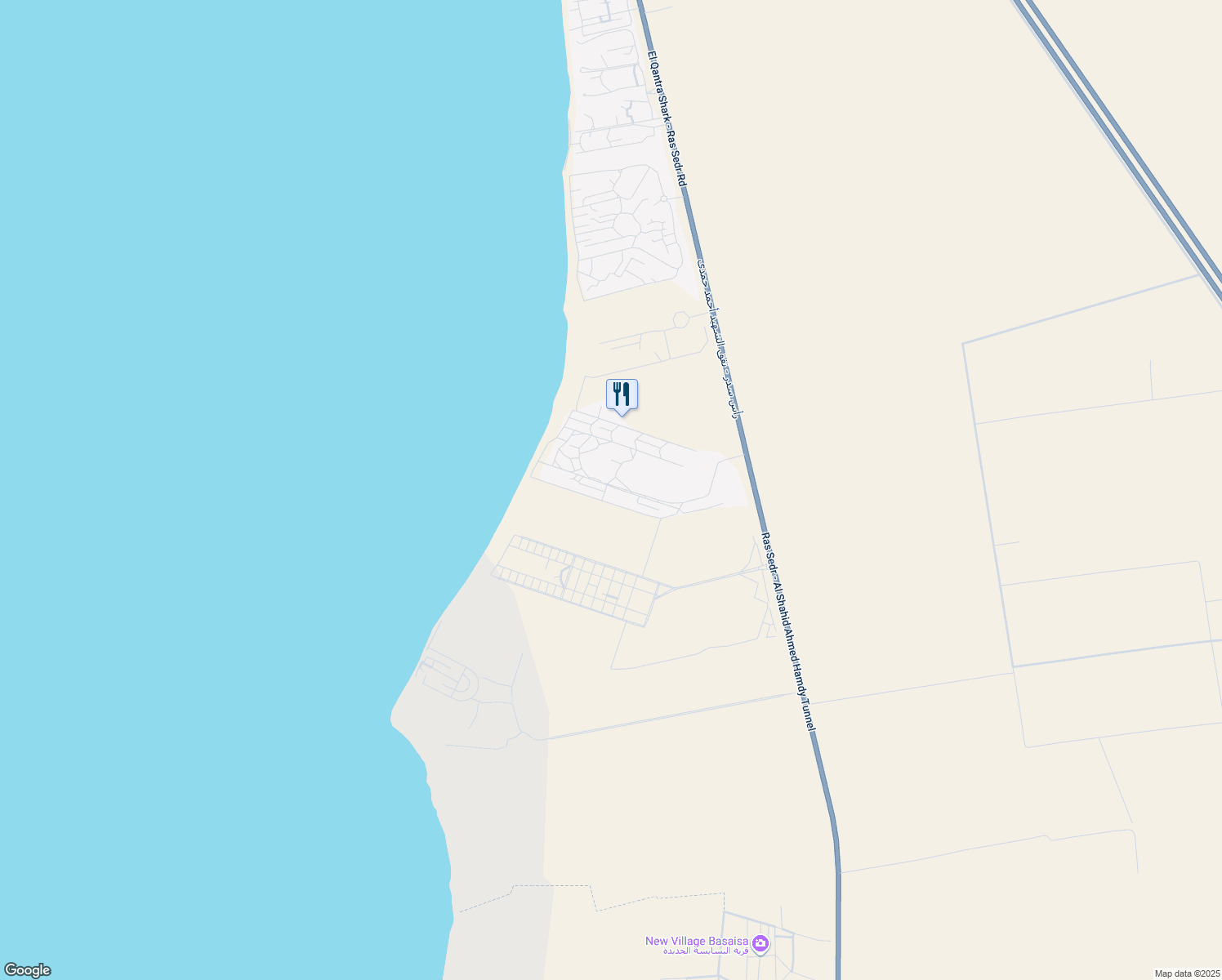 map of restaurants, bars, coffee shops, grocery stores, and more near in راس سدر
