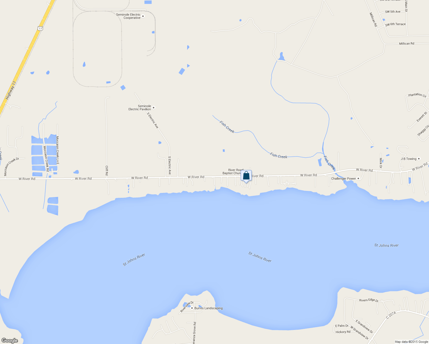 map of restaurants, bars, coffee shops, grocery stores, and more near 314 West River Road in Palatka