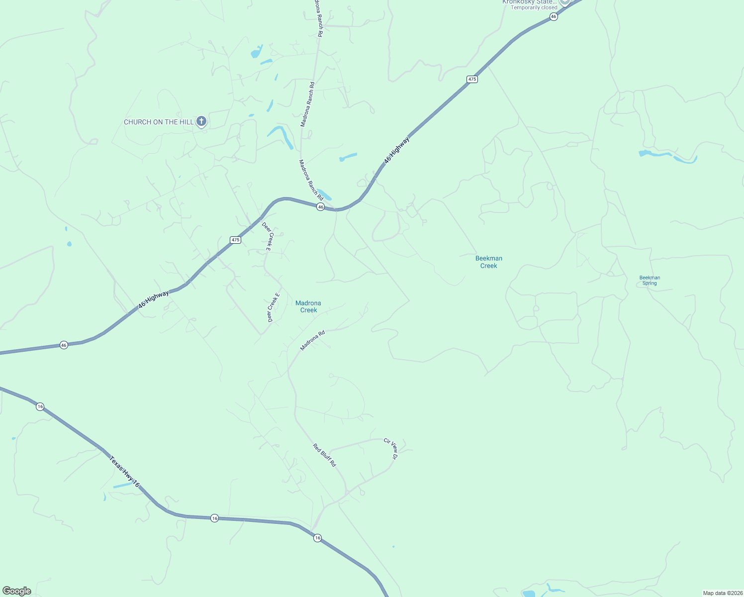 map of restaurants, bars, coffee shops, grocery stores, and more near 952 Madrona Road in Pipe Creek