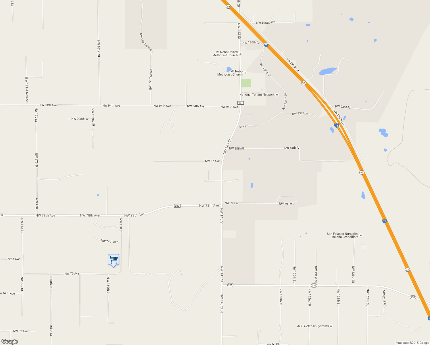 map of restaurants, bars, coffee shops, grocery stores, and more near 14410 Northwest 83rd Lane in Alachua