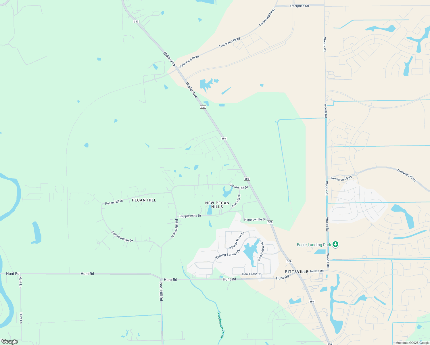 map of restaurants, bars, coffee shops, grocery stores, and more near 32814 Pecan Hill Dr in Brookshire