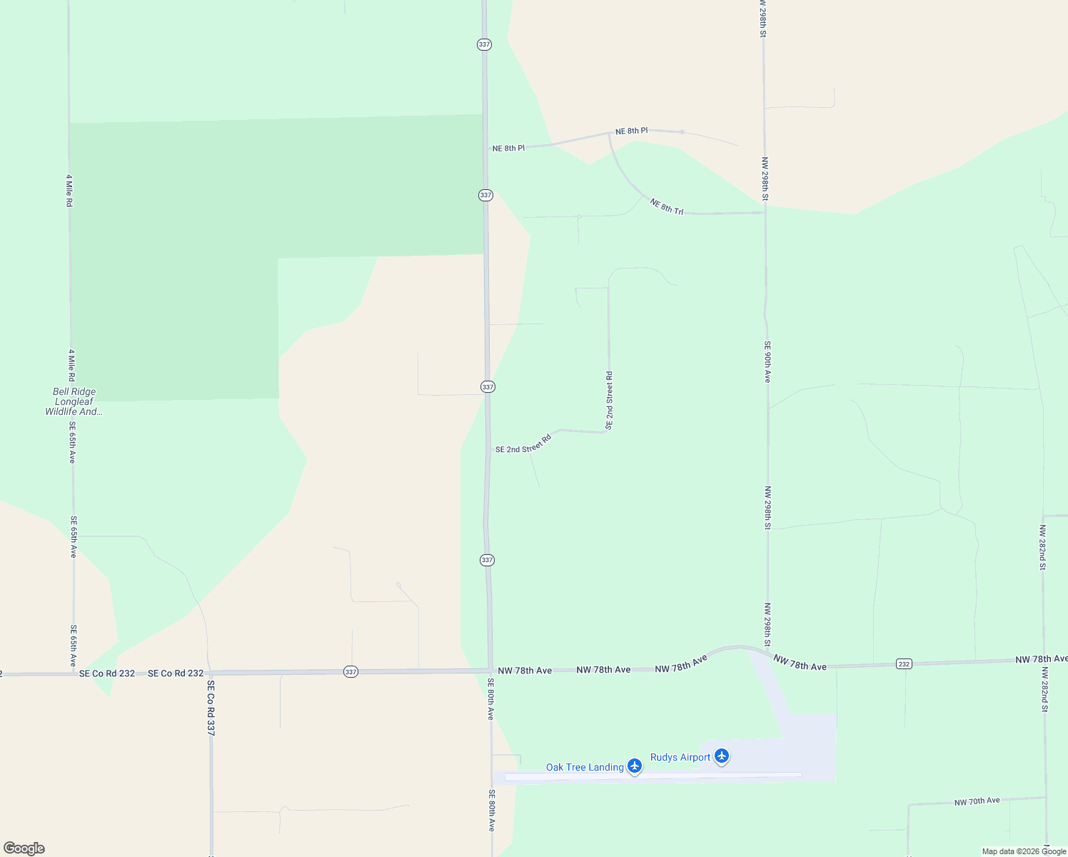 map of restaurants, bars, coffee shops, grocery stores, and more near 8180 Southeast 2nd Street Road in Trenton