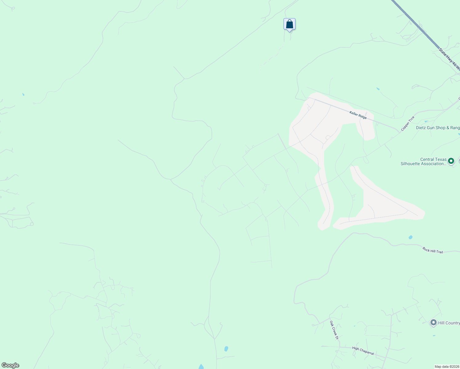 map of restaurants, bars, coffee shops, grocery stores, and more near 616 Carson Ridge in Canyon Lake