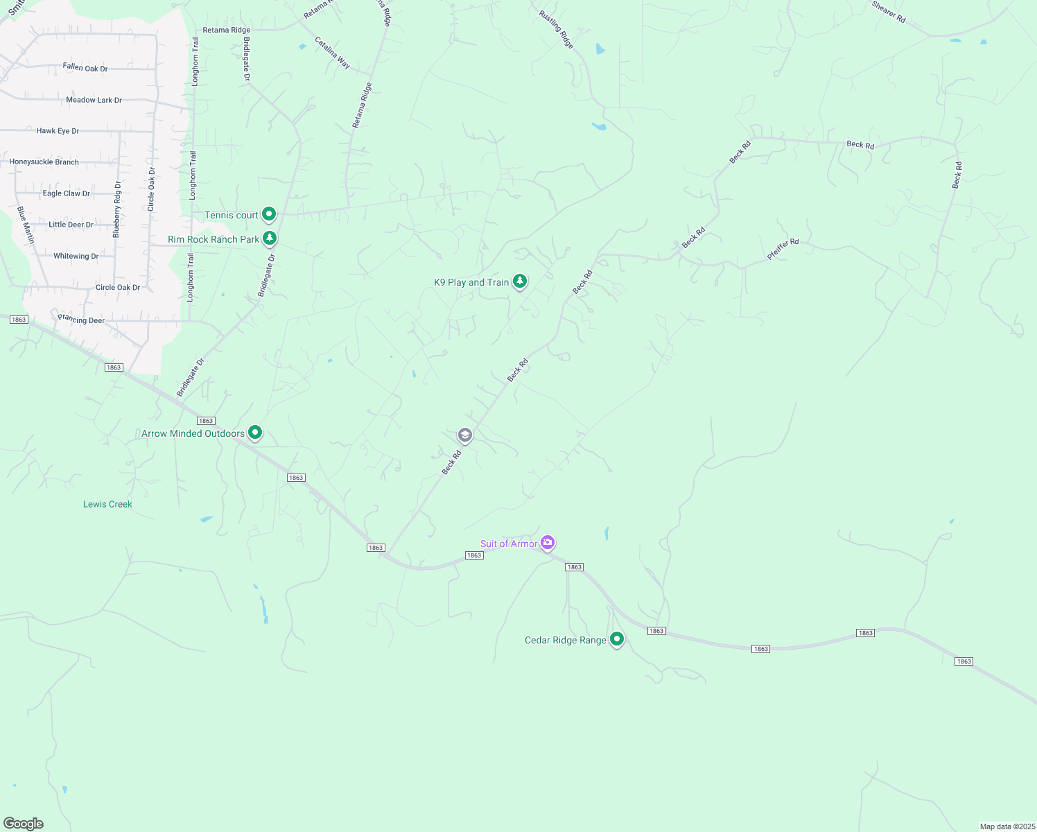 map of restaurants, bars, coffee shops, grocery stores, and more near 30130 Beck Road in Bulverde
