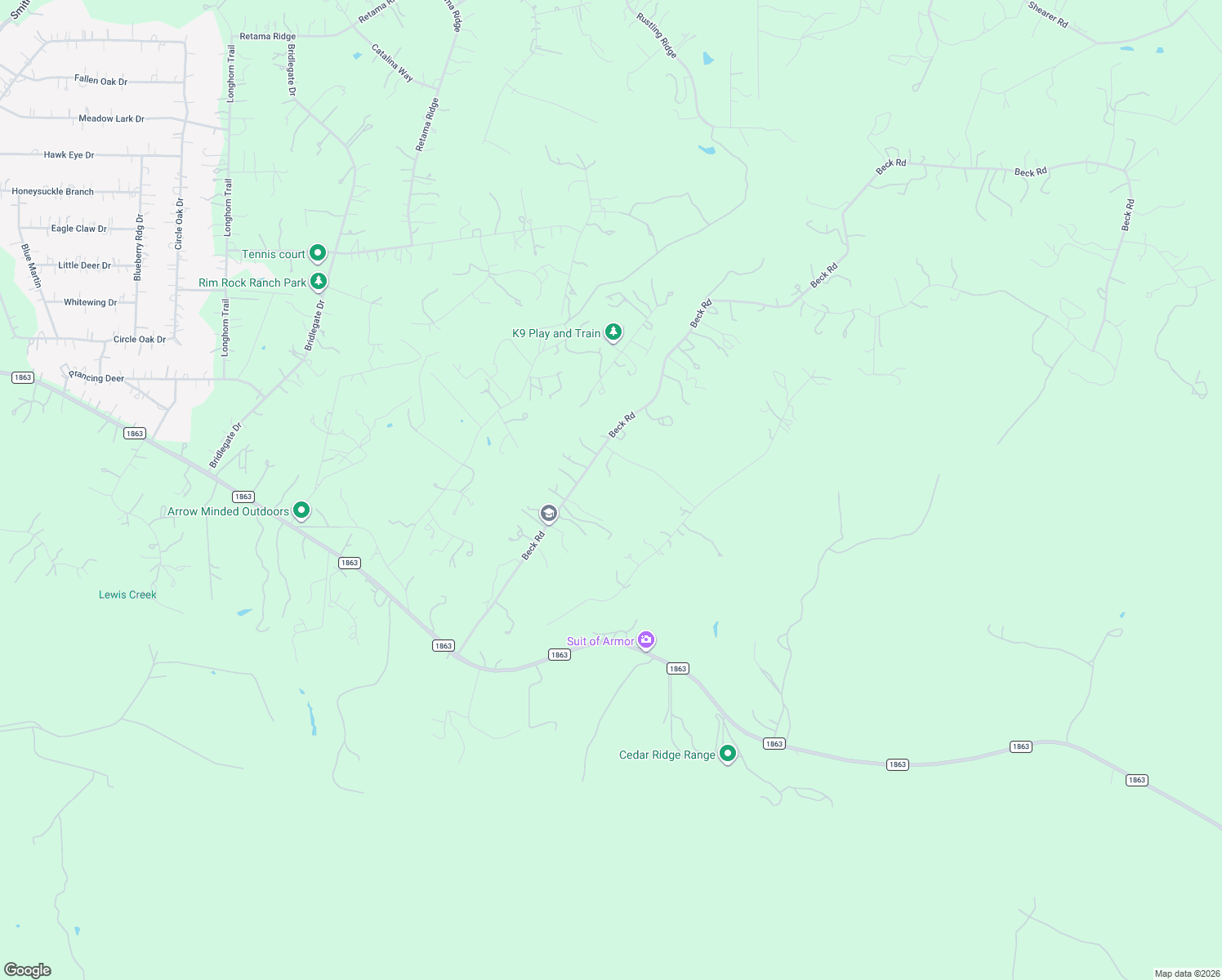 map of restaurants, bars, coffee shops, grocery stores, and more near 30130 Beck Road in Bulverde