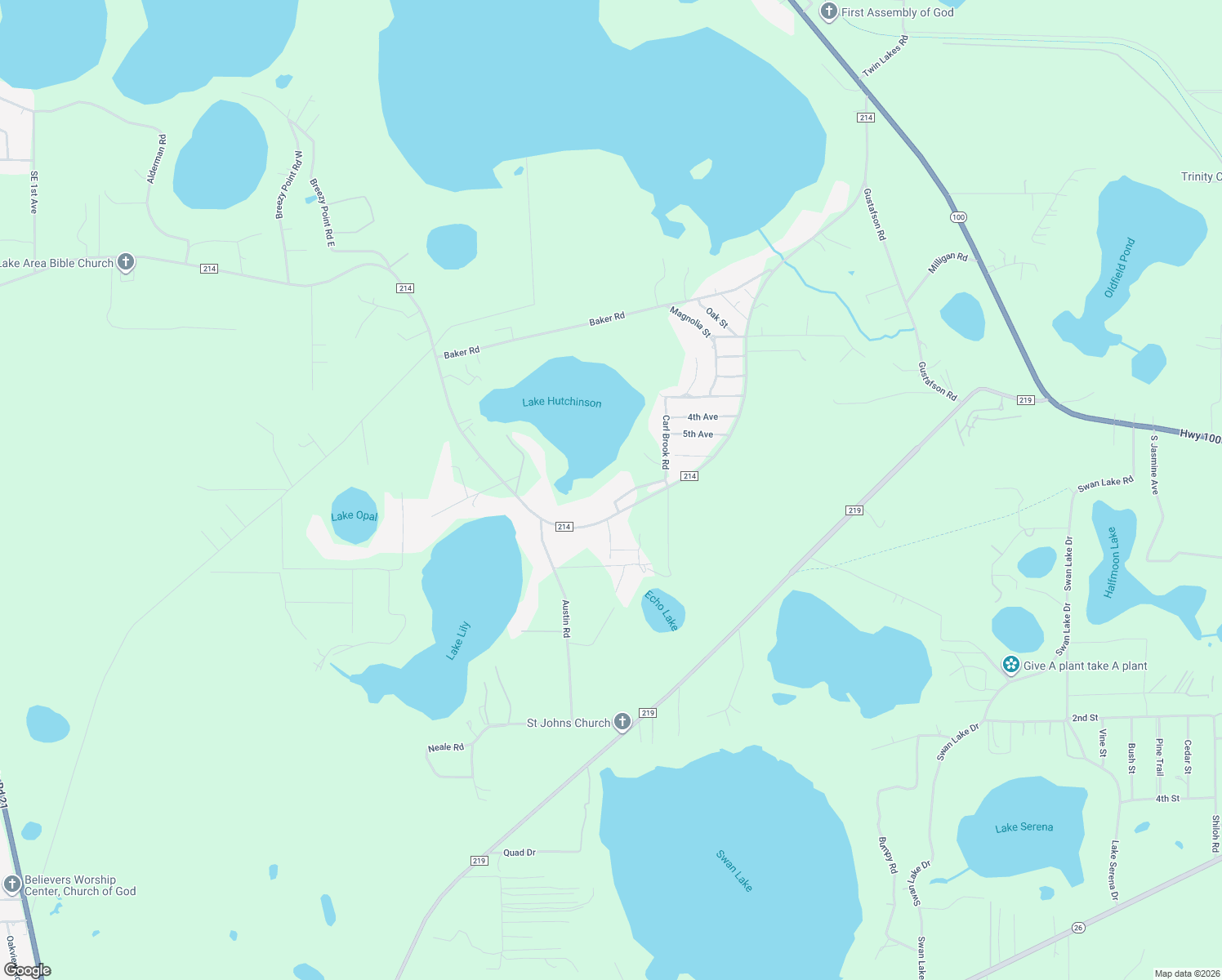 map of restaurants, bars, coffee shops, grocery stores, and more near 6638 Virginia Beach Lane in Keystone Heights