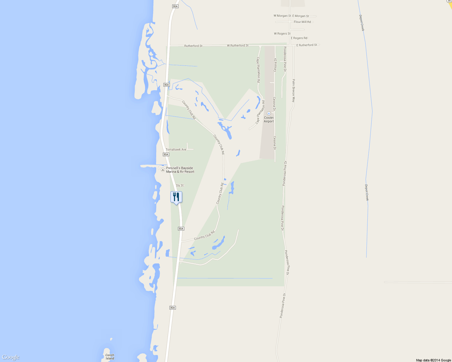 map of restaurants, bars, coffee shops, grocery stores, and more near 874 Country Club Rd in Port St Joe