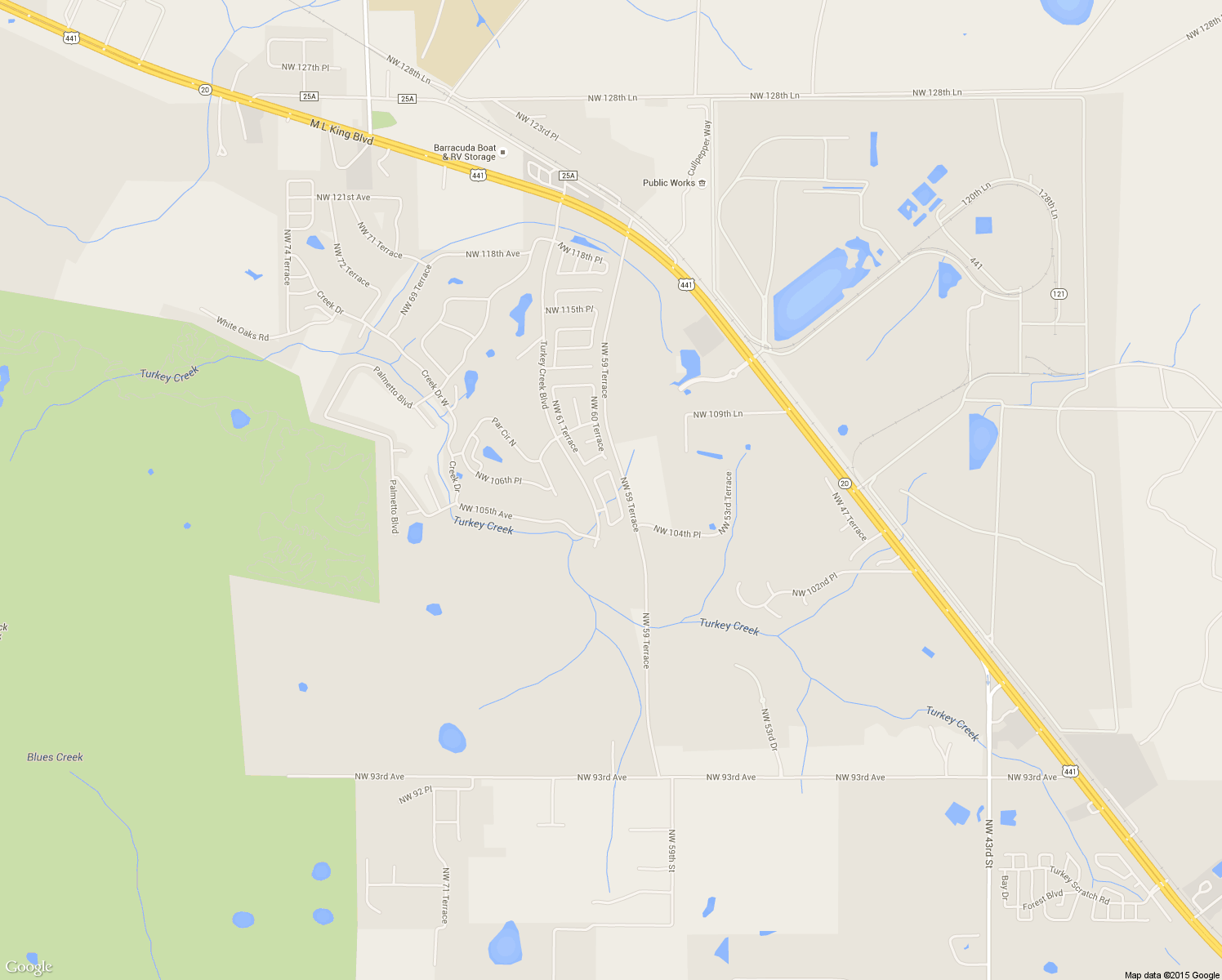 map of restaurants, bars, coffee shops, grocery stores, and more near 10610 Northwest 60 Terrace in Alachua