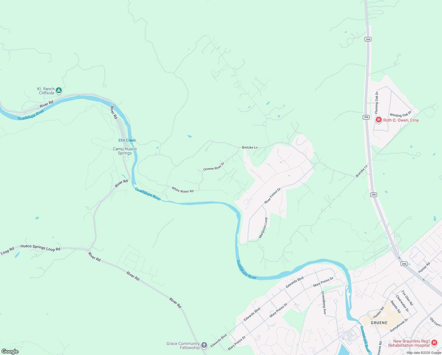 map of restaurants, bars, coffee shops, grocery stores, and more near 520 Bluff Ridge Court in New Braunfels